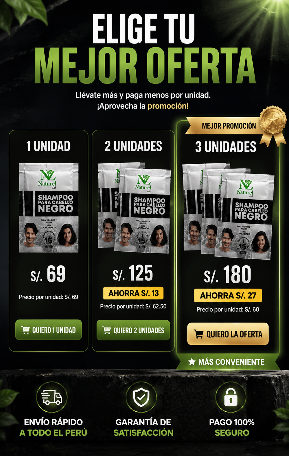 Shampoo Anticanas negro Naturel