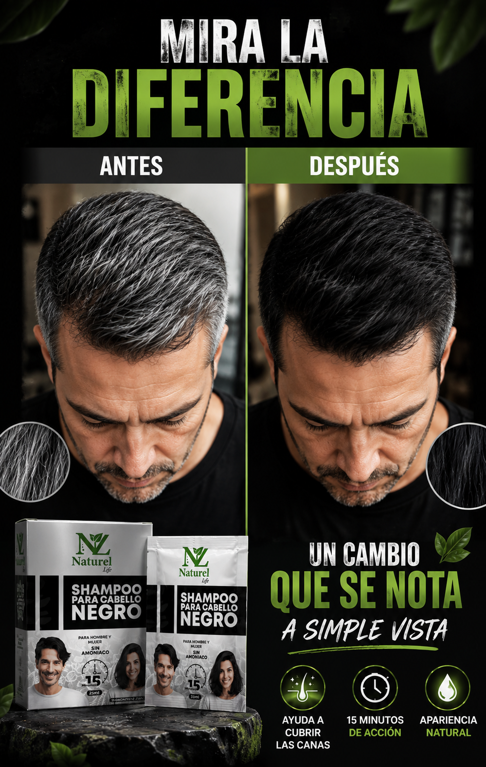 Shampoo Anticanas negro Naturel