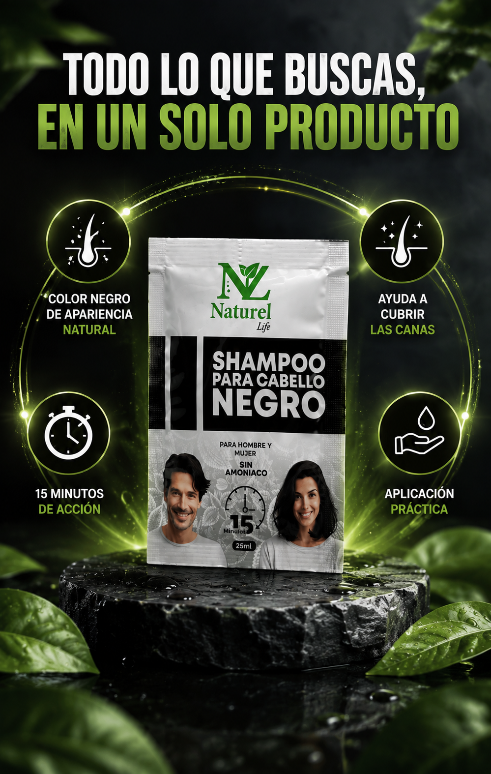 Shampoo Anticanas negro Naturel