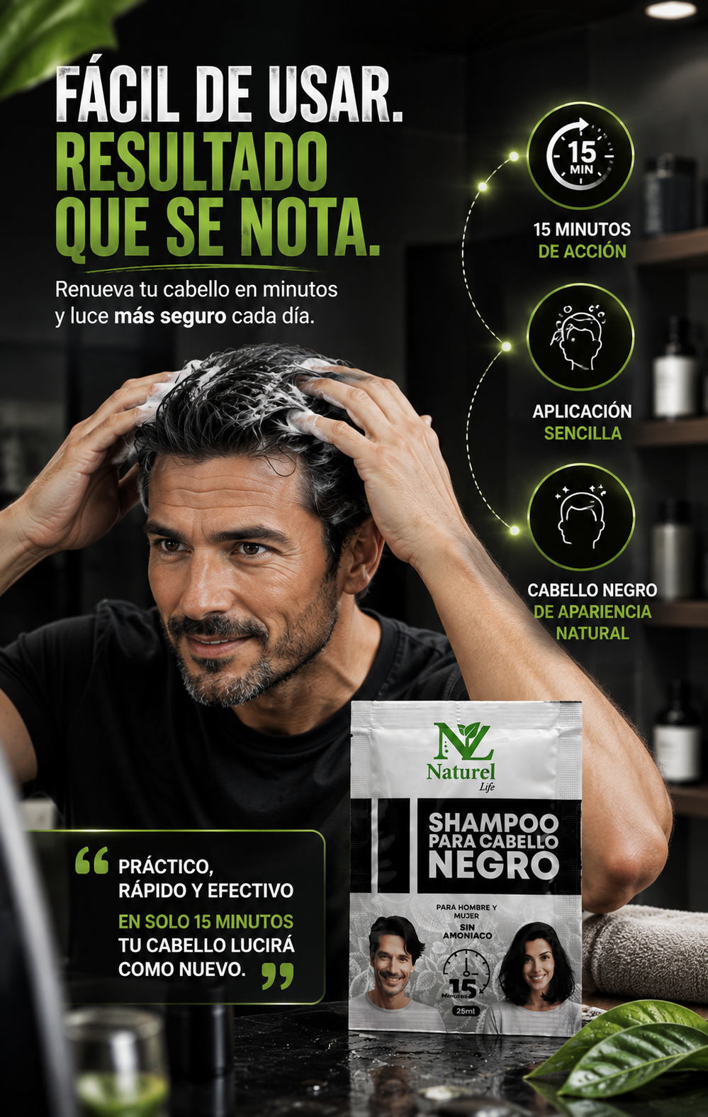 Shampoo Anticanas negro Naturel