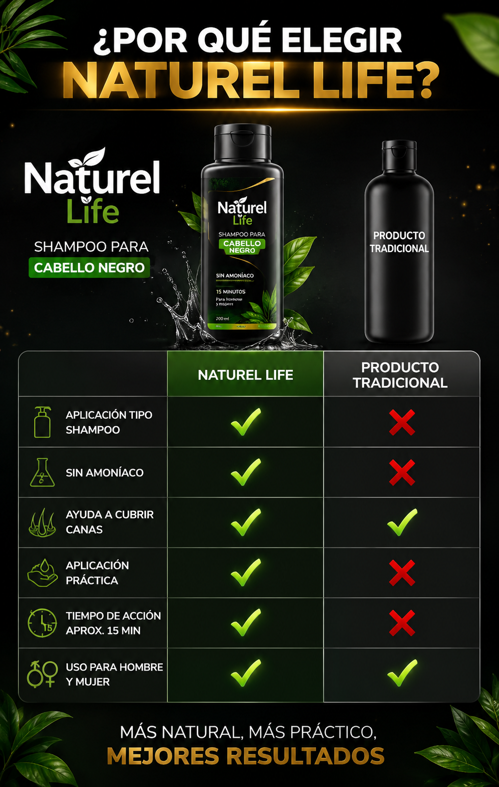 Shampoo Anticanas negro Naturel