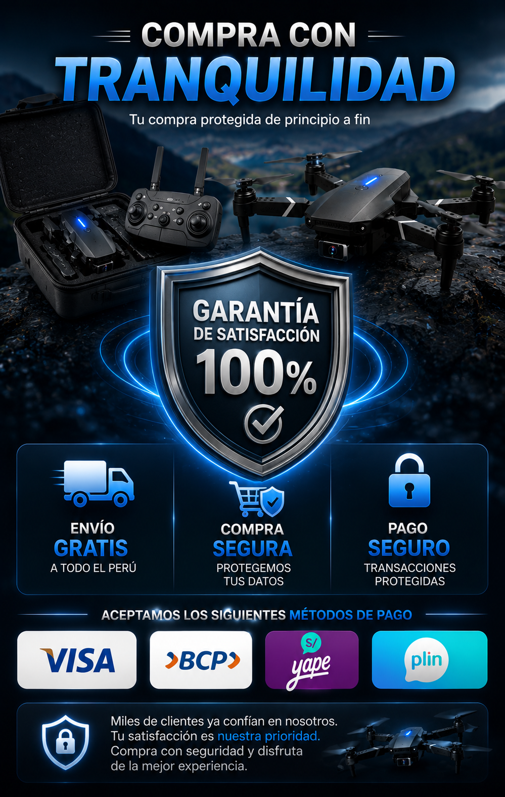 Drone Con Camara 4k E88pro