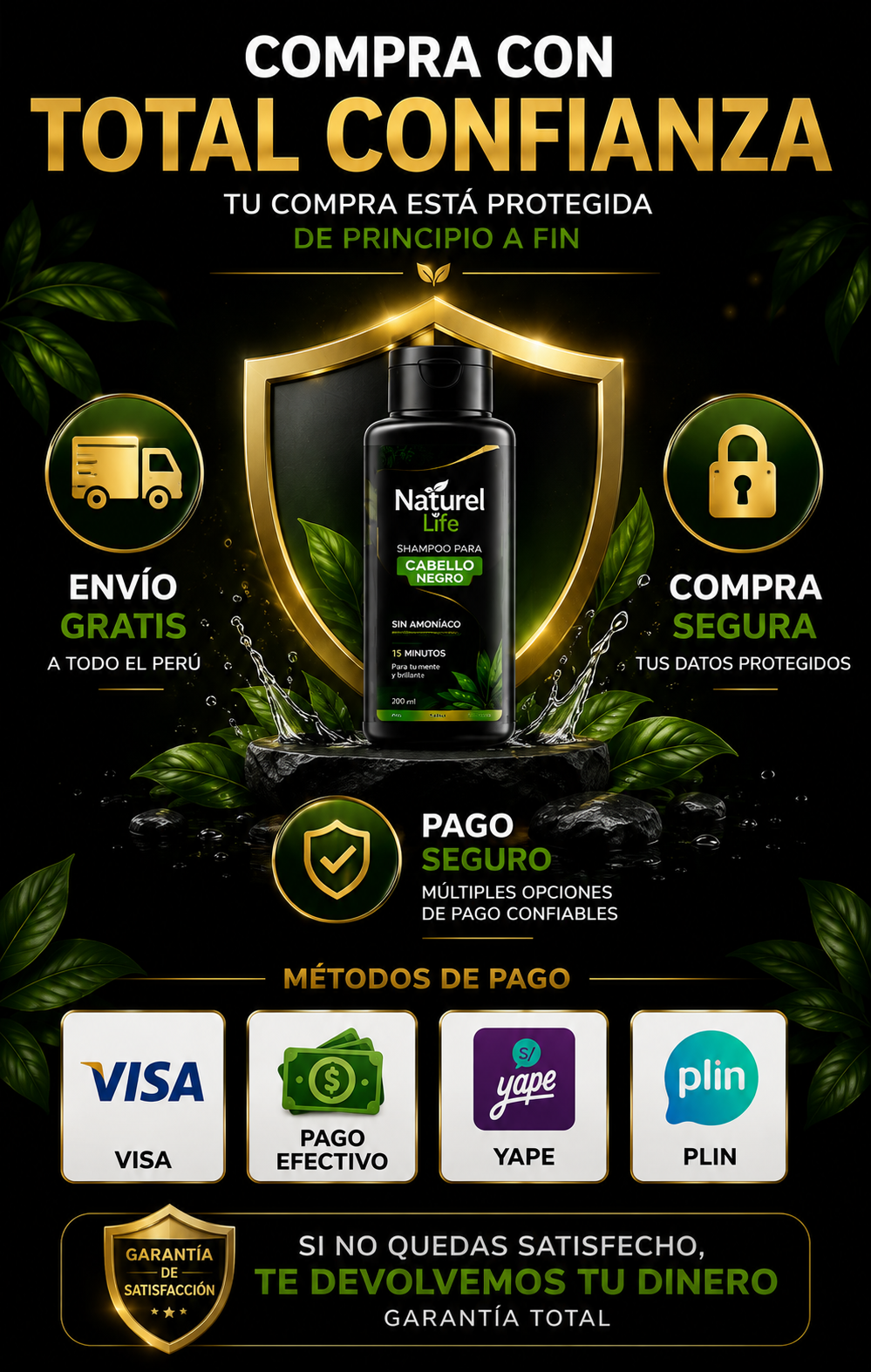 Shampoo Anticanas negro Naturel