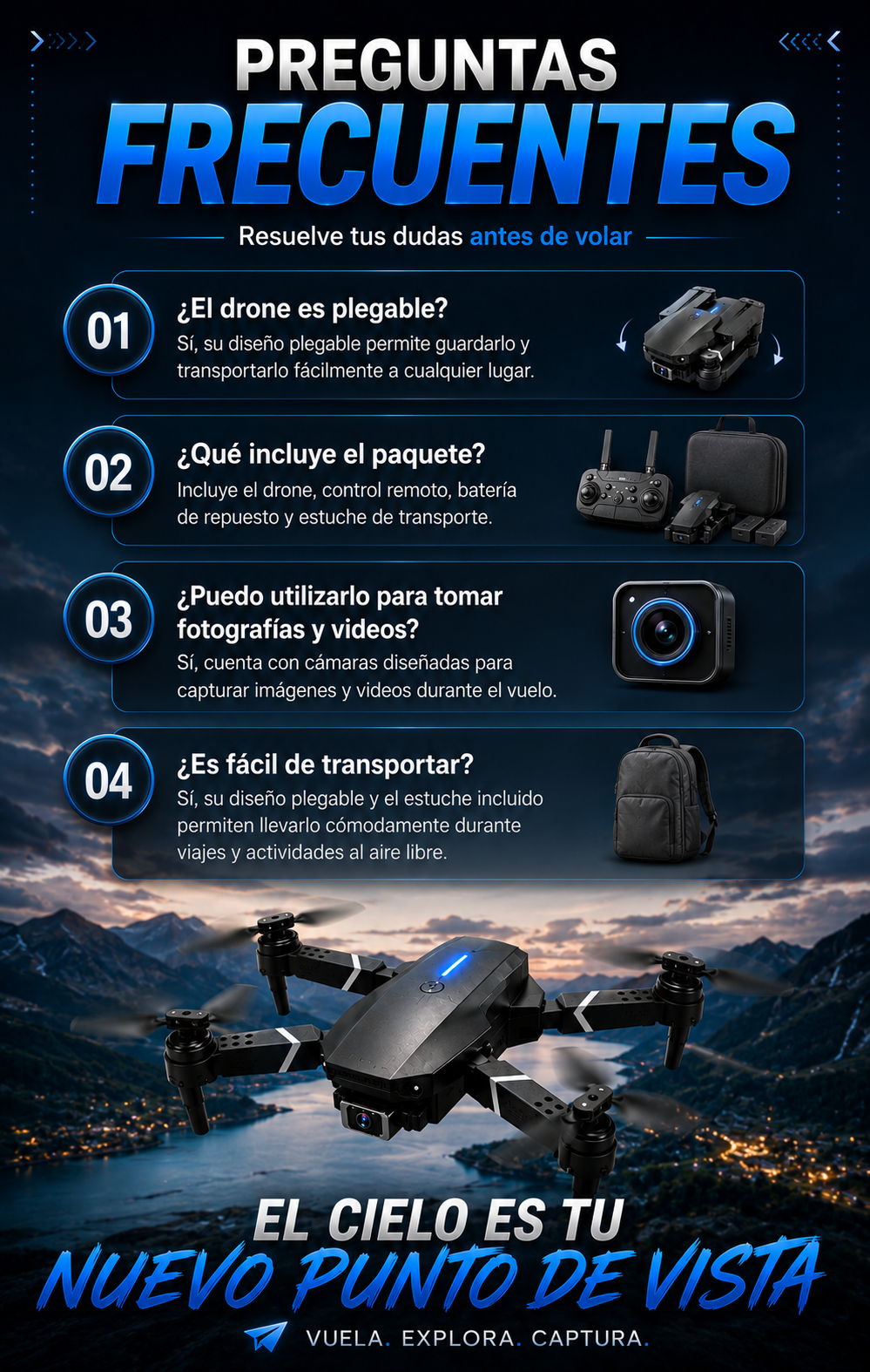 Drone Con Camara 4k E88pro